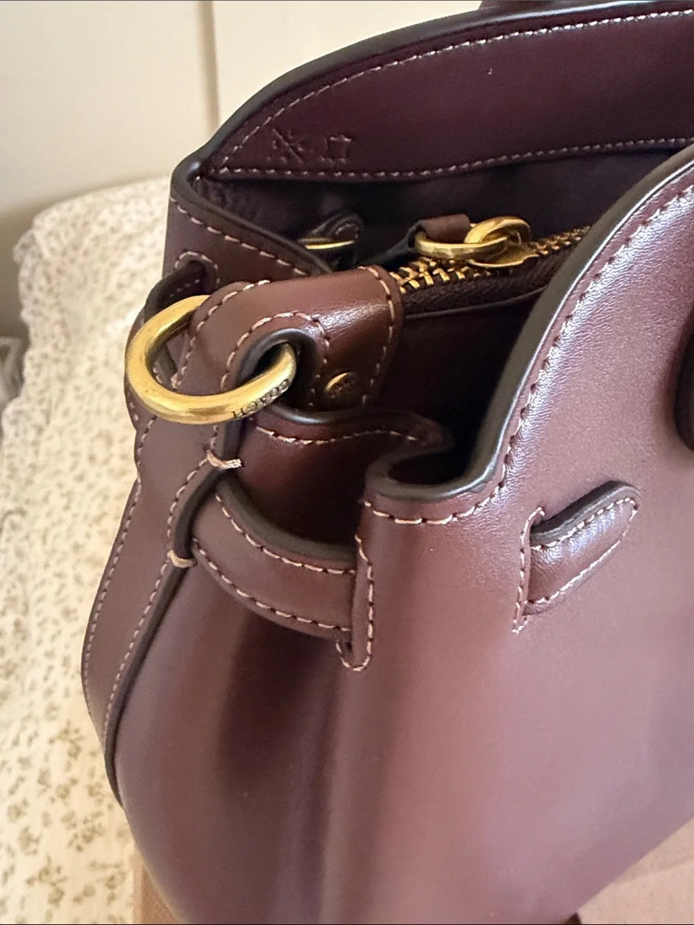 Coach Deep Brown Leather Dome Satchel